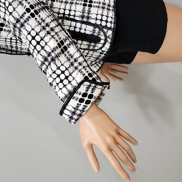 Eccoci White/Black Women's Blazer‎ Jacket size 8 Medium - Picture 6 of 11